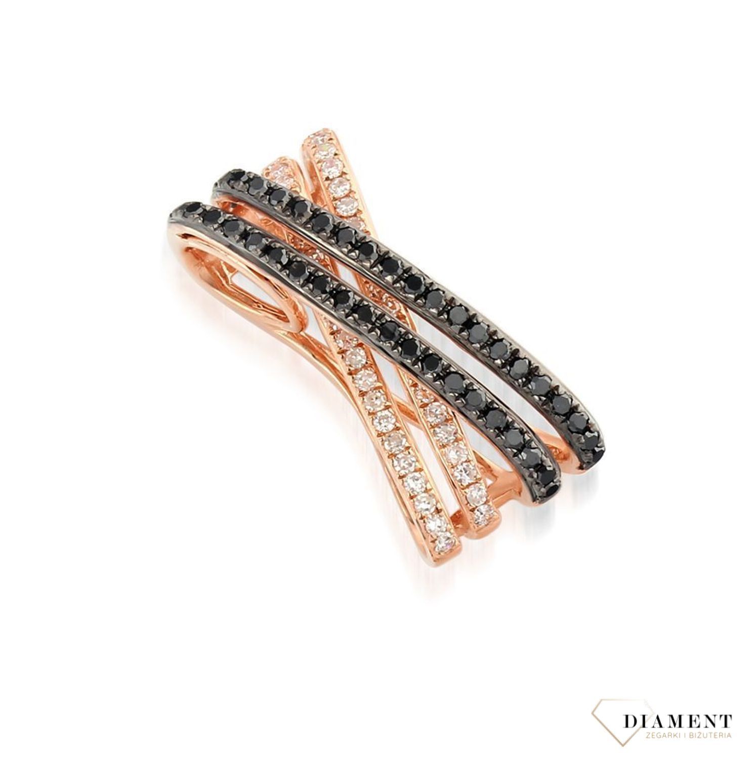 Złota zawieszka DIAMENT różowe złoto, białe i czarne diamenty to piękna zawieszka z różowego złota 0660027078 HSI zawieszka wykonana ze złota próby 585. Zawieszka z brylantami wielkość 42 34687PBDD2ZJJ.jpg